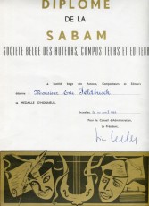 Diplôme SABAM 1997 pour musique serieuse
