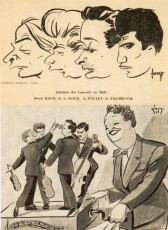 caricatures du quatuor de Liège par C.Lemaitre 1950